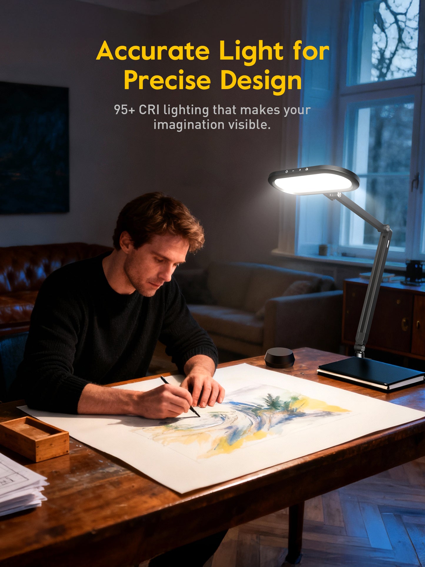 Double-Sided Home Office Lighting with Clamp - EaseGlow H01