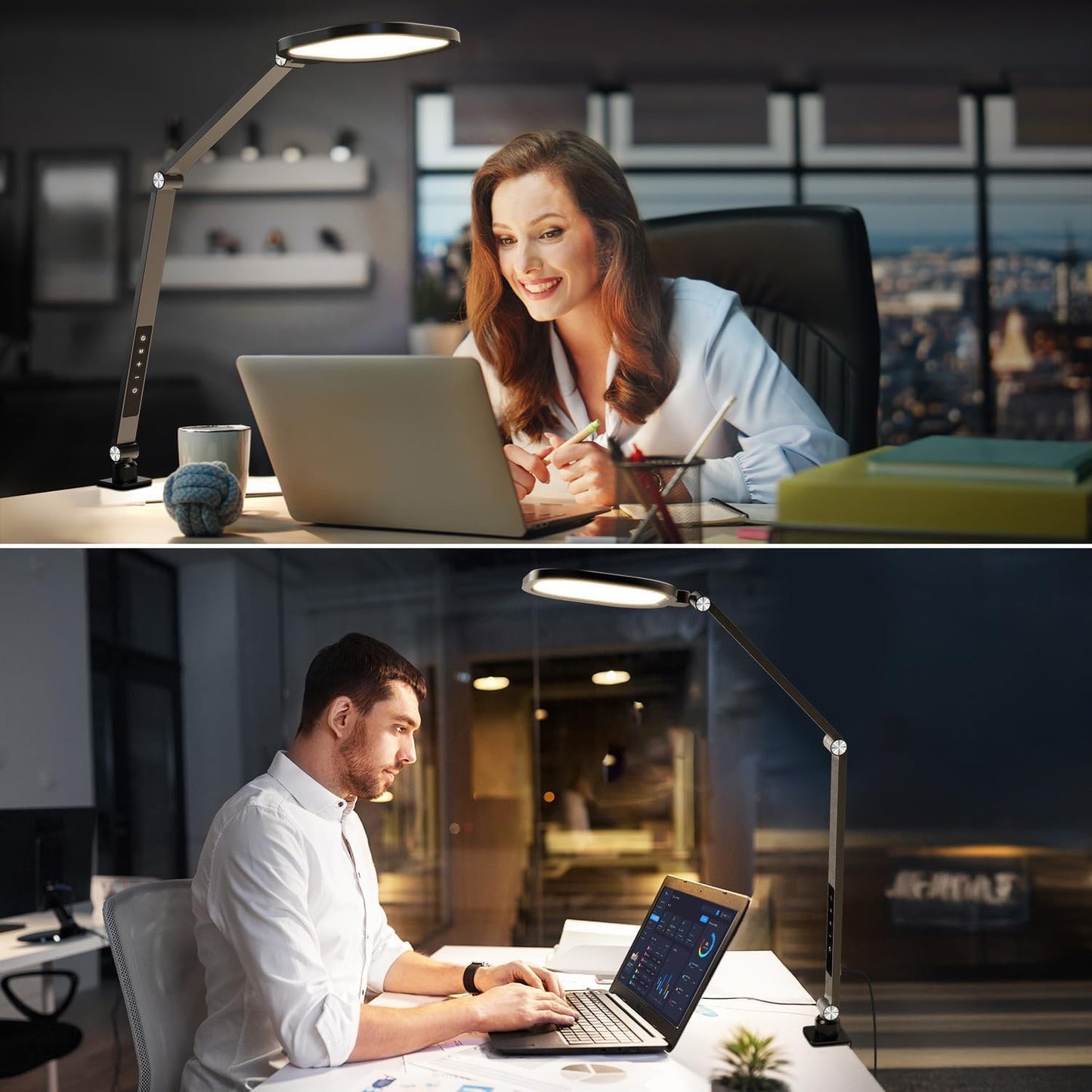 Edge-Lit Home Office Lighting with Clamp ComforGlow F618