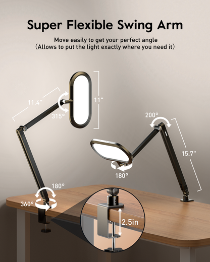 Double-Sided Home Office Lighting with Clamp - EaseGlow H01