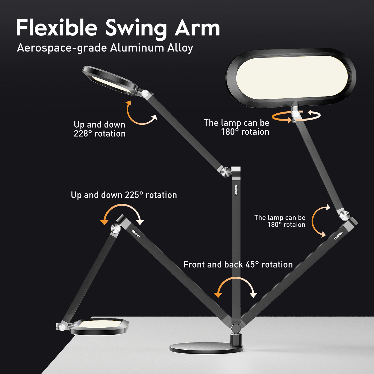 Double-Sided Home Office Lighting with Stand - EaseGlow H02