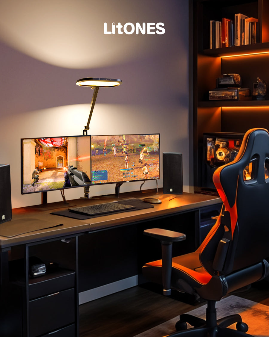 LitONES Double-Sided Home Office Lighting with Clamp