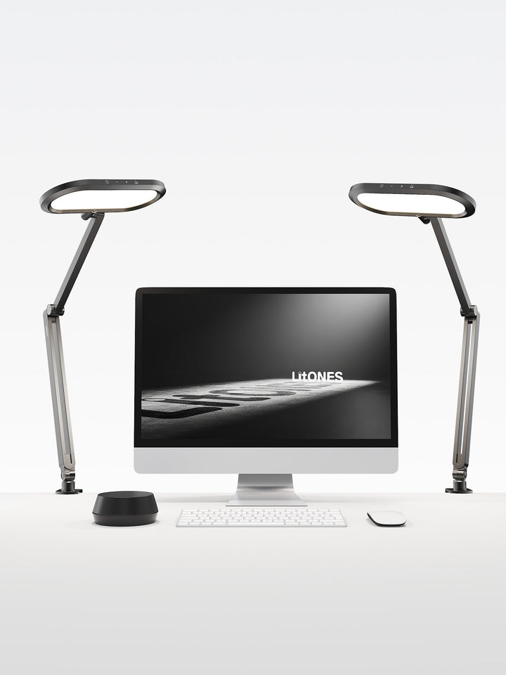 Double-Sided Home Office Lighting with Clamp – 2-Pack Dual-Lamp Bundle