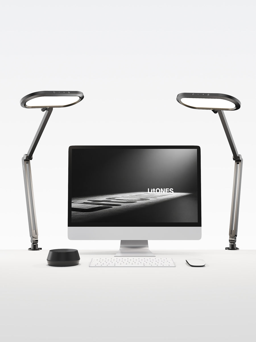Double-Sided Home Office Lighting with Clamp – 2-Pack Dual-Lamp Bundle