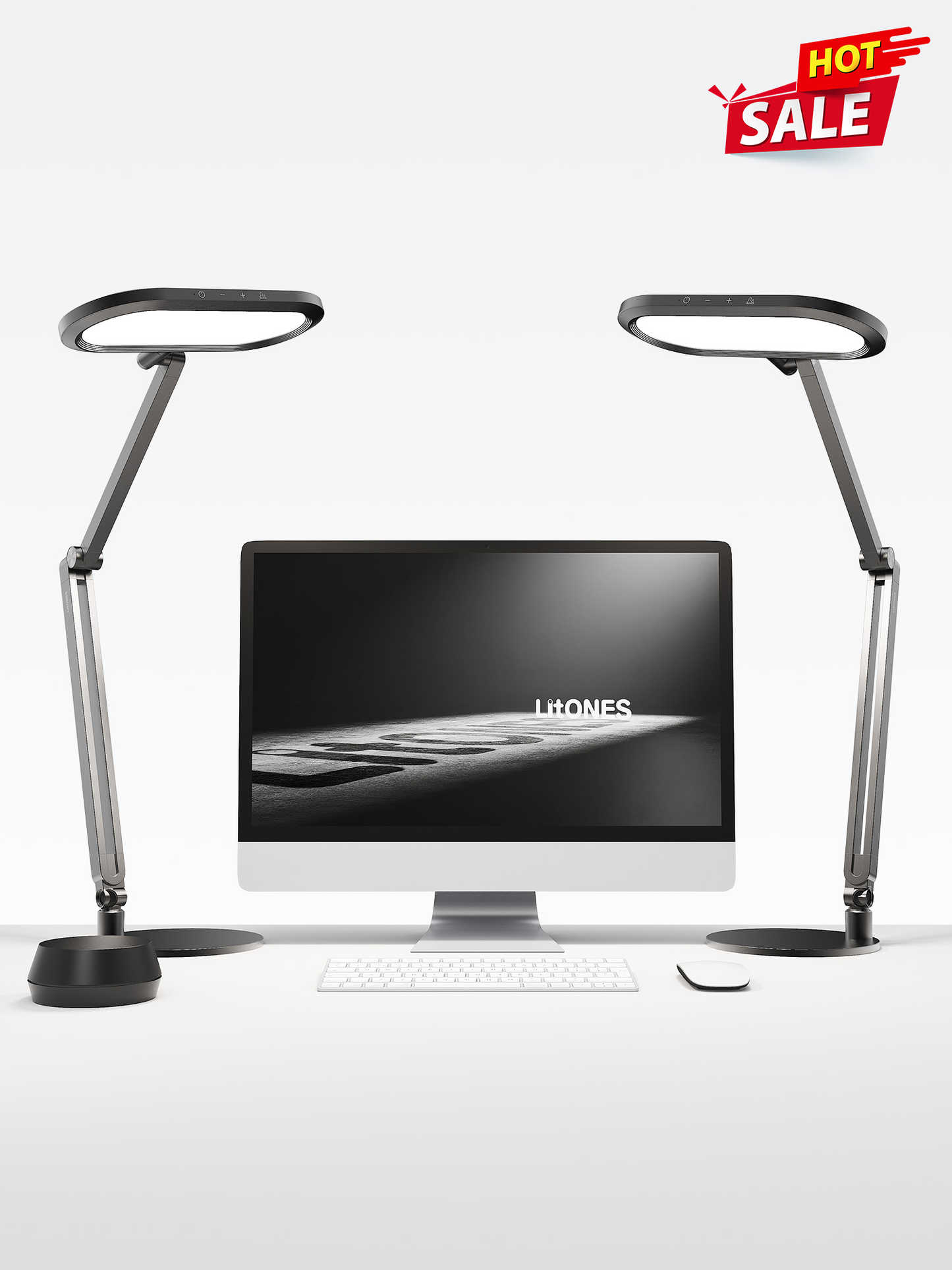 Double-Sided Home Office Lighting with Stand - EaseGlow H02 – 2-Pack Dual-Lamp Bundle