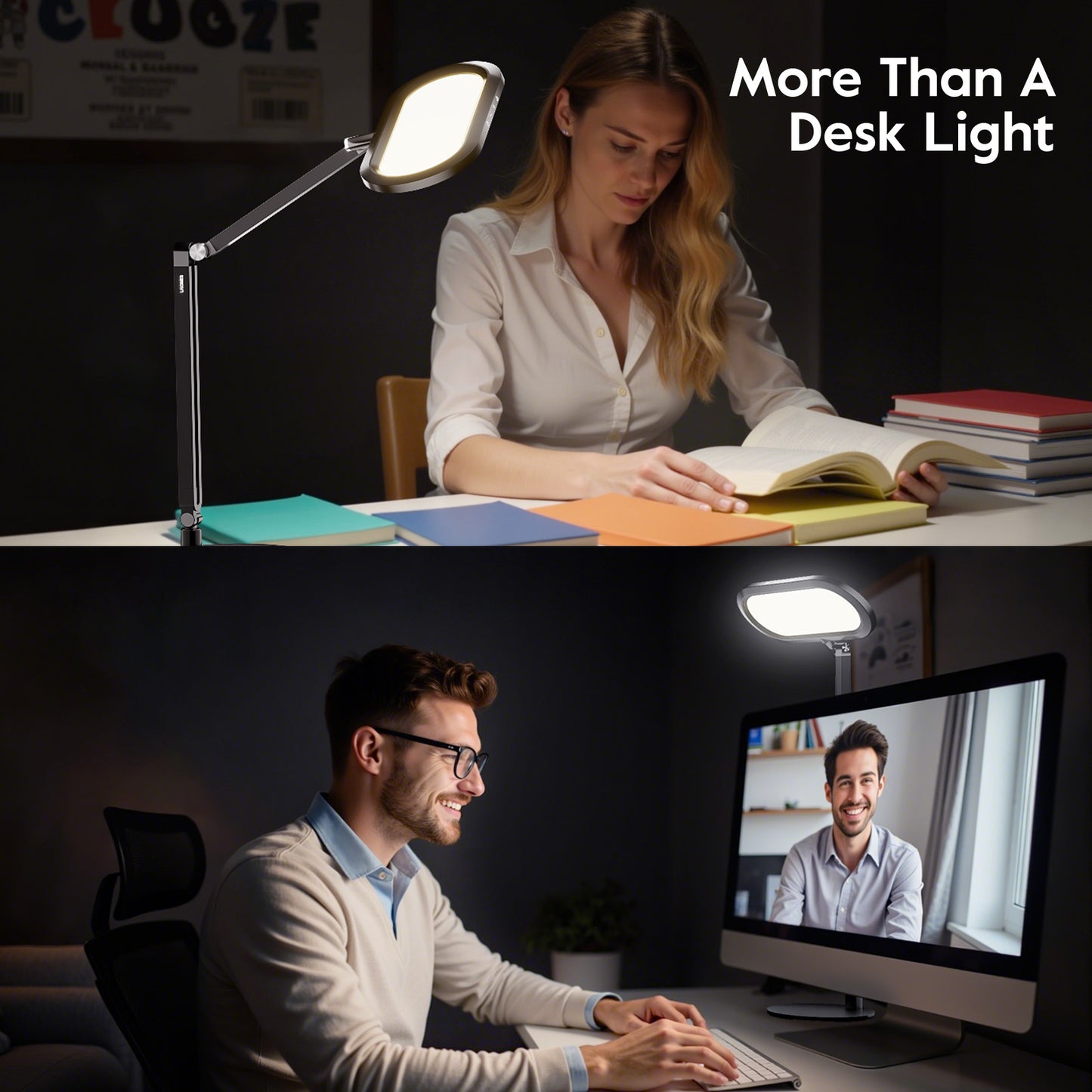 Double-Sided Home Office Lighting with Stand - EaseGlow H02