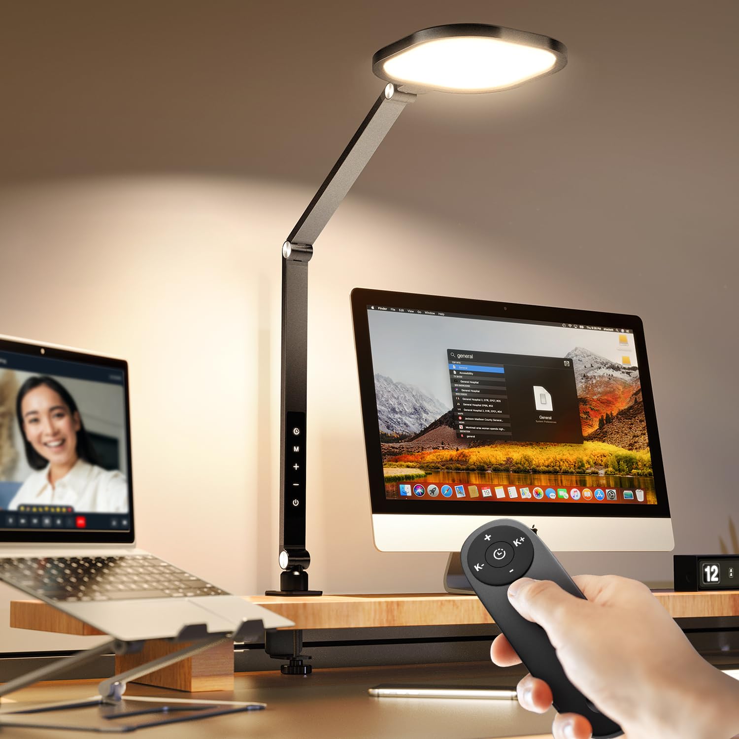 Edge-Lit Home Office Lighting with Clamp - ComforGlow F618
