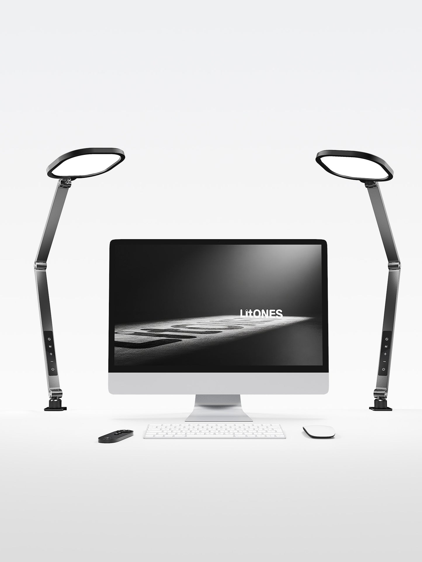 Edge-Lit Home Office Lighting with Clamp - ComforGlow F618 2-Pack Dual-Lamp Bundle