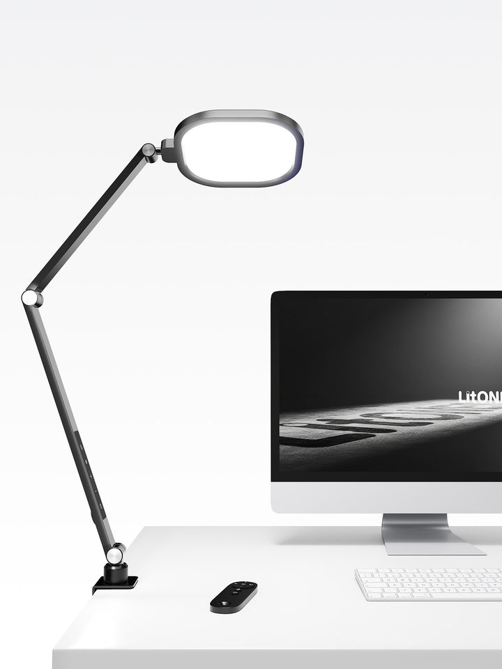 Edge-Lit Home Office Lighting with Clamp - ComforGlow F618