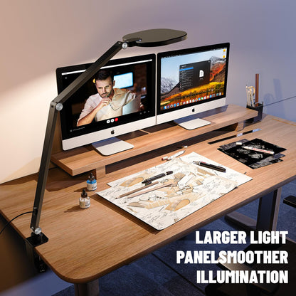 Edge-Lit Home Office Lighting with Clamp - ComforGlow F618