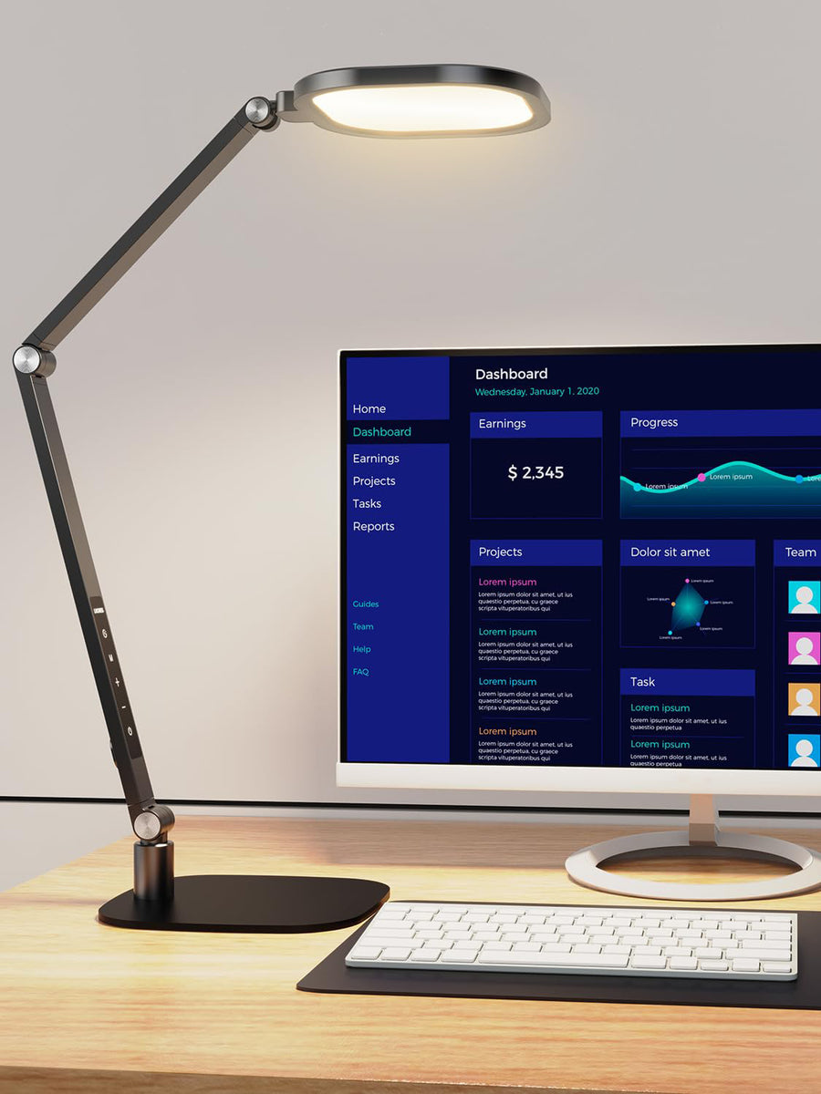 Edge-Lit Home Office Lighting with Stand - ComforGlow F630