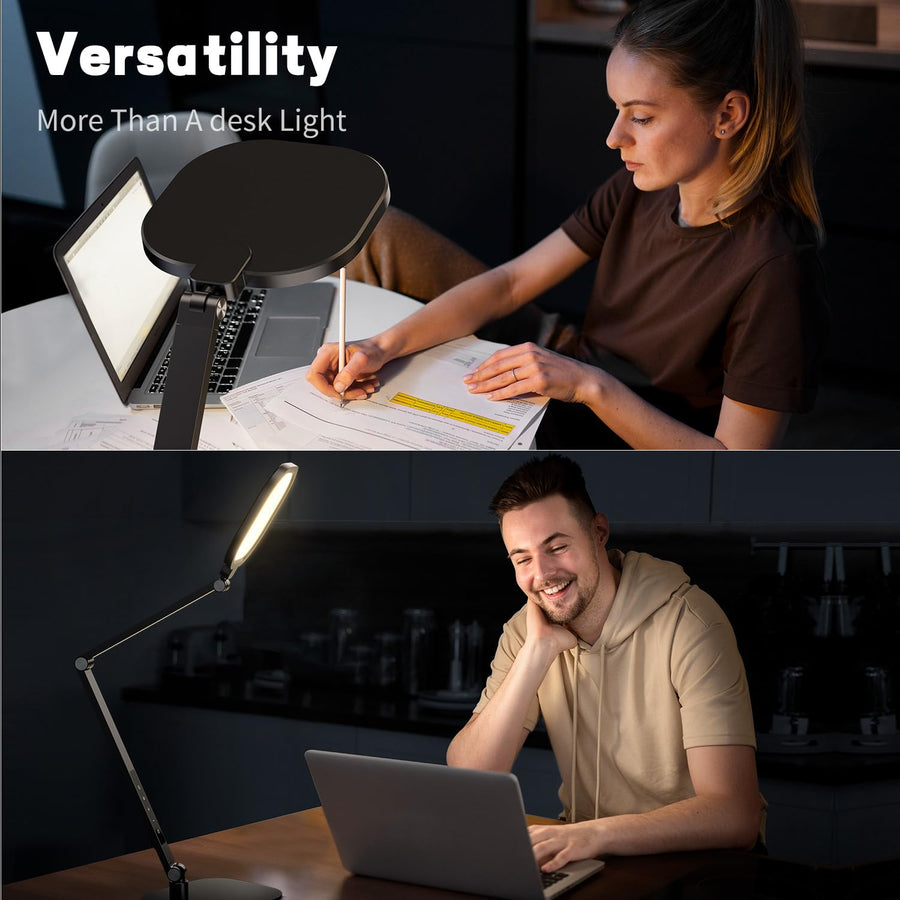 Edge-Lit Home Office Lighting with Stand - ComforGlow F630