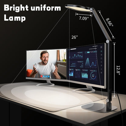 Edge-Lit Home Office Lighting with Stand - ComforGlow F630