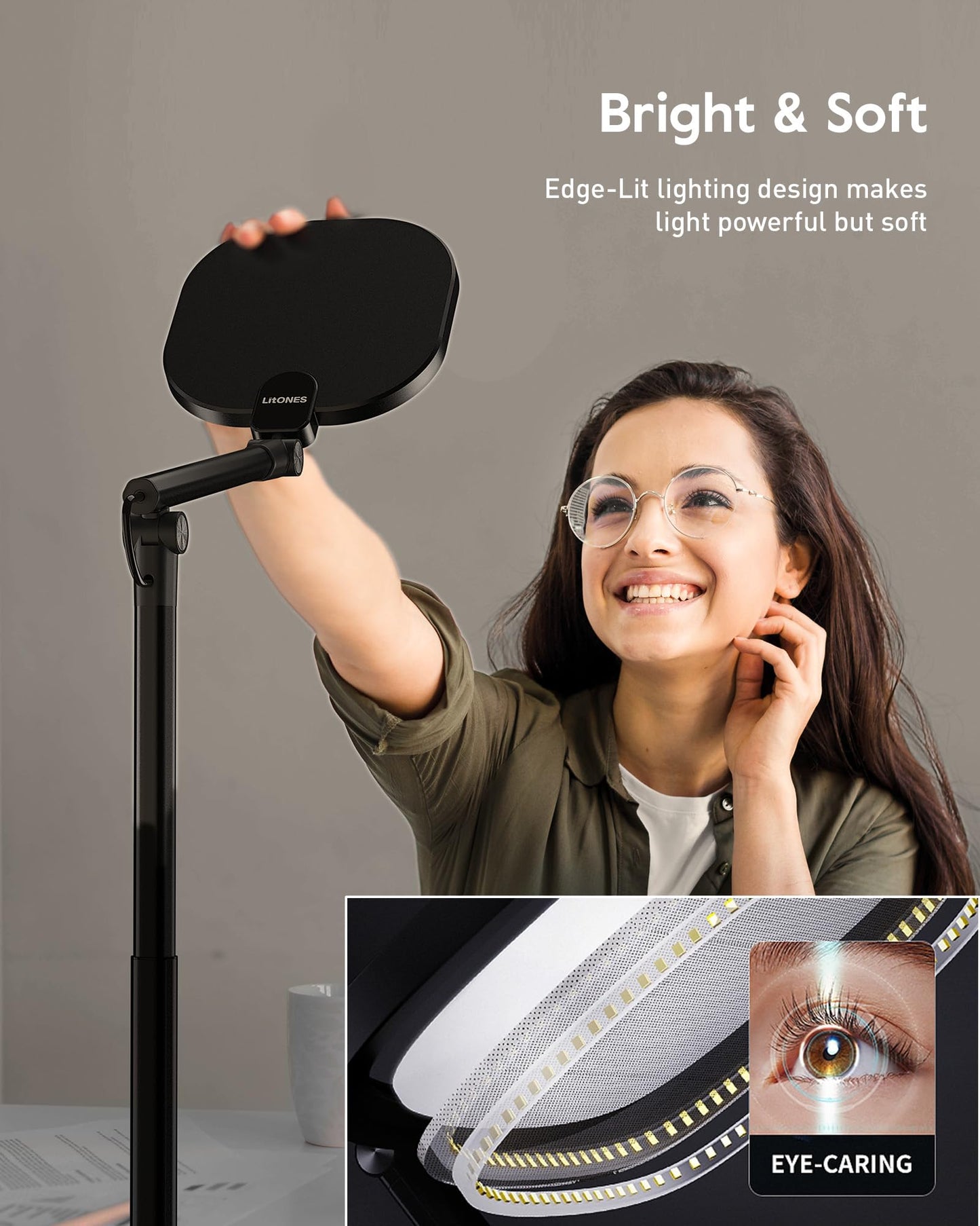 Extended Height Home Office Lighting with Stand - ComforGlow F650