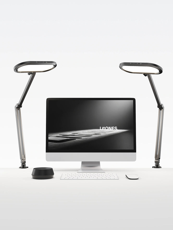 Double-Sided Home Office Lighting with Clamp/EaseGlow H01 – 2-Pack Dual-Lamp Bundle