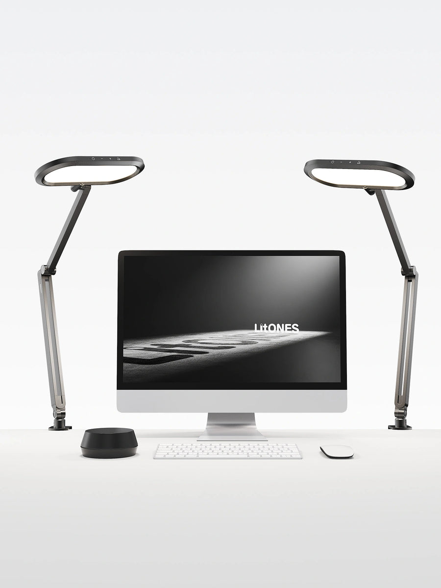 Double-Sided Home Office Lighting with Clamp - EaseGlow H01 – 2-Pack Dual-Lamp Bundle